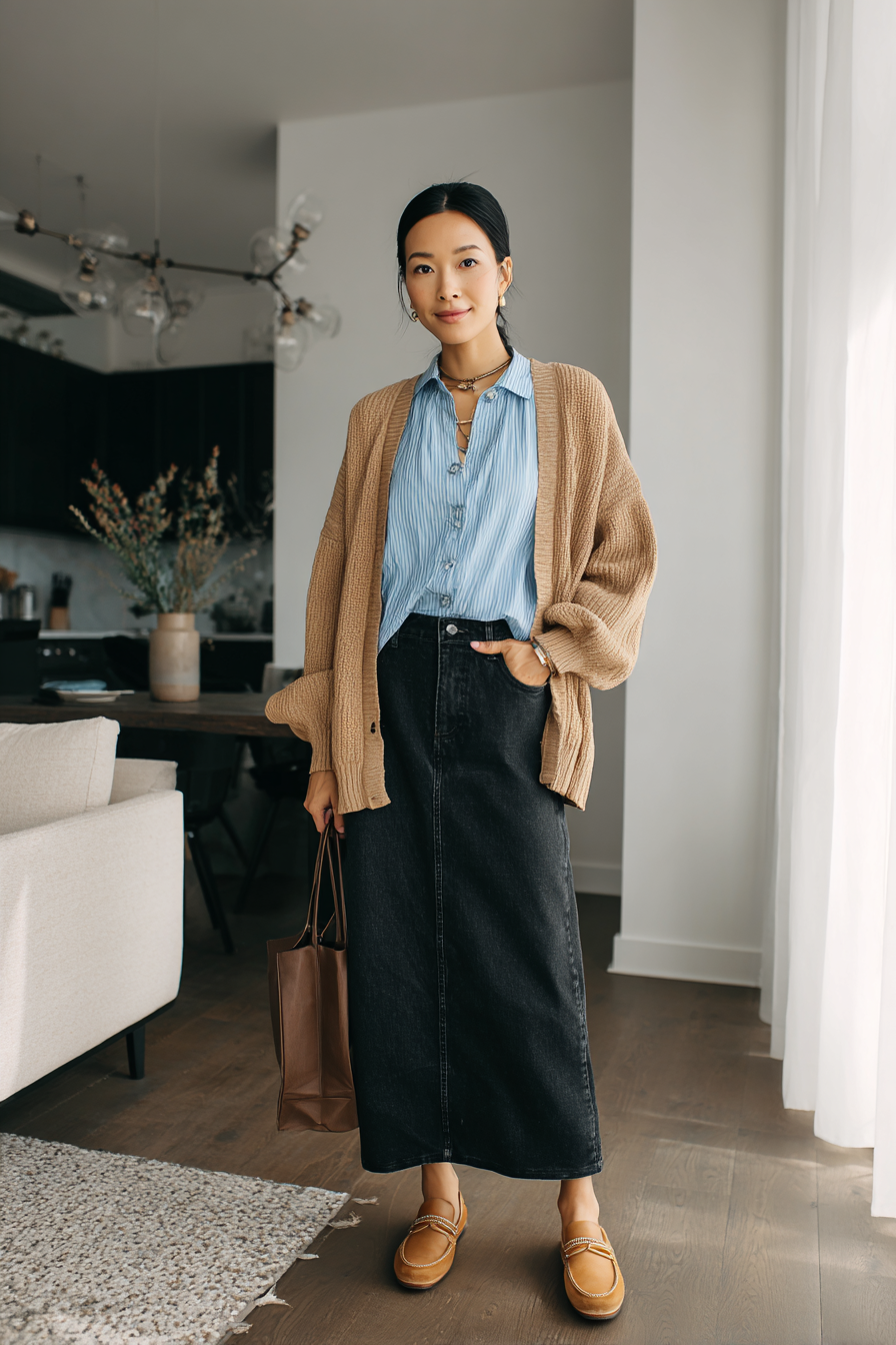 Denim Skirt Outfit 1097320