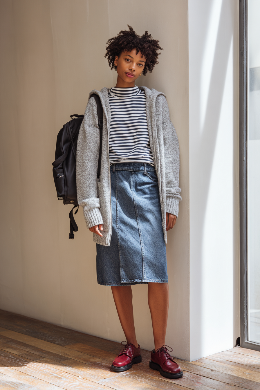 Denim Skirt Outfit 1130180