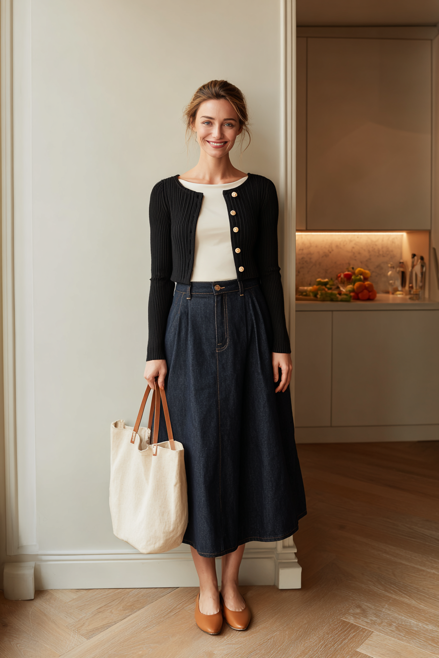Denim Skirt Outfit 879040