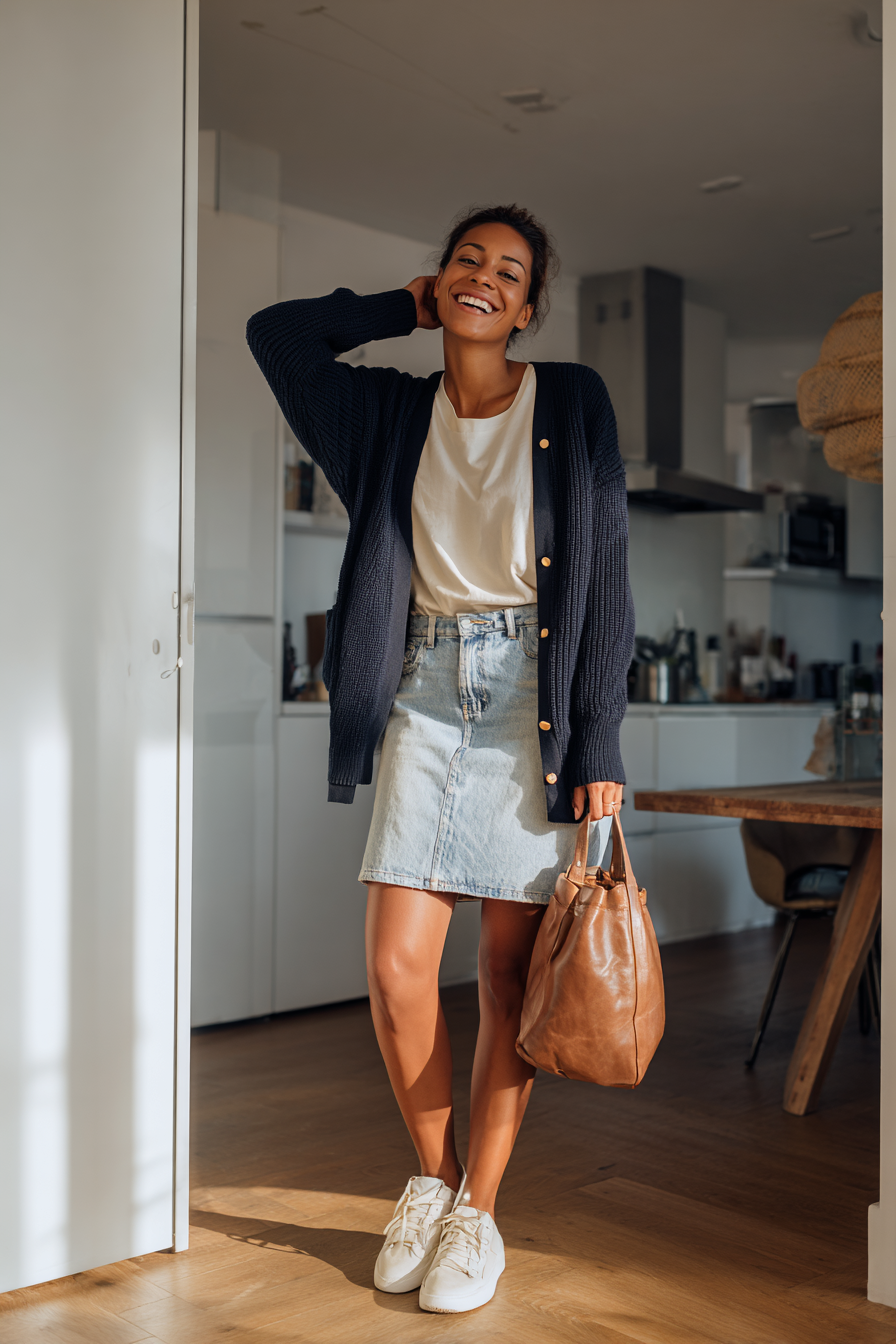 Denim Skirt Outfit 1038852