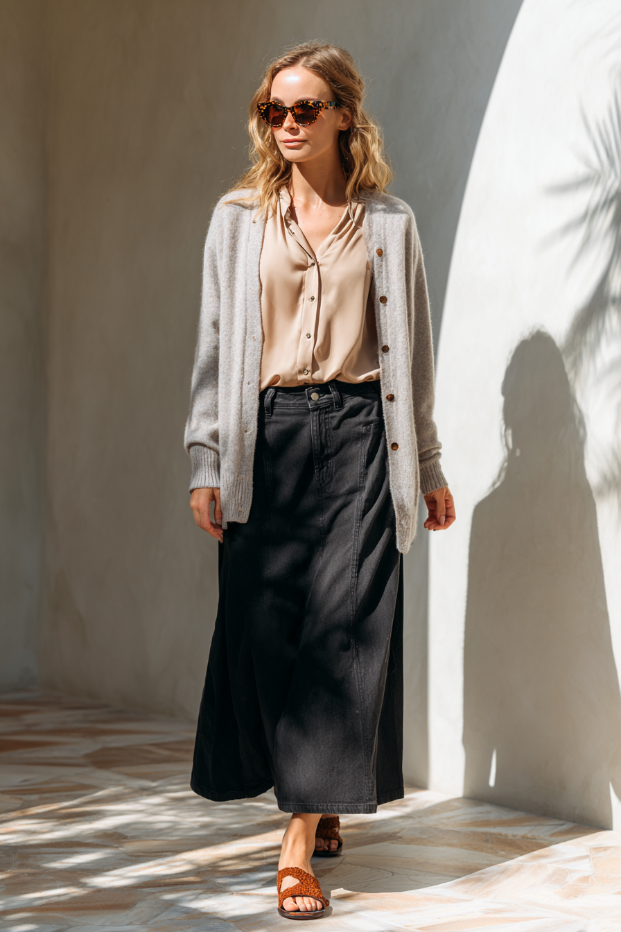 Denim Skirt Outfit 1042782