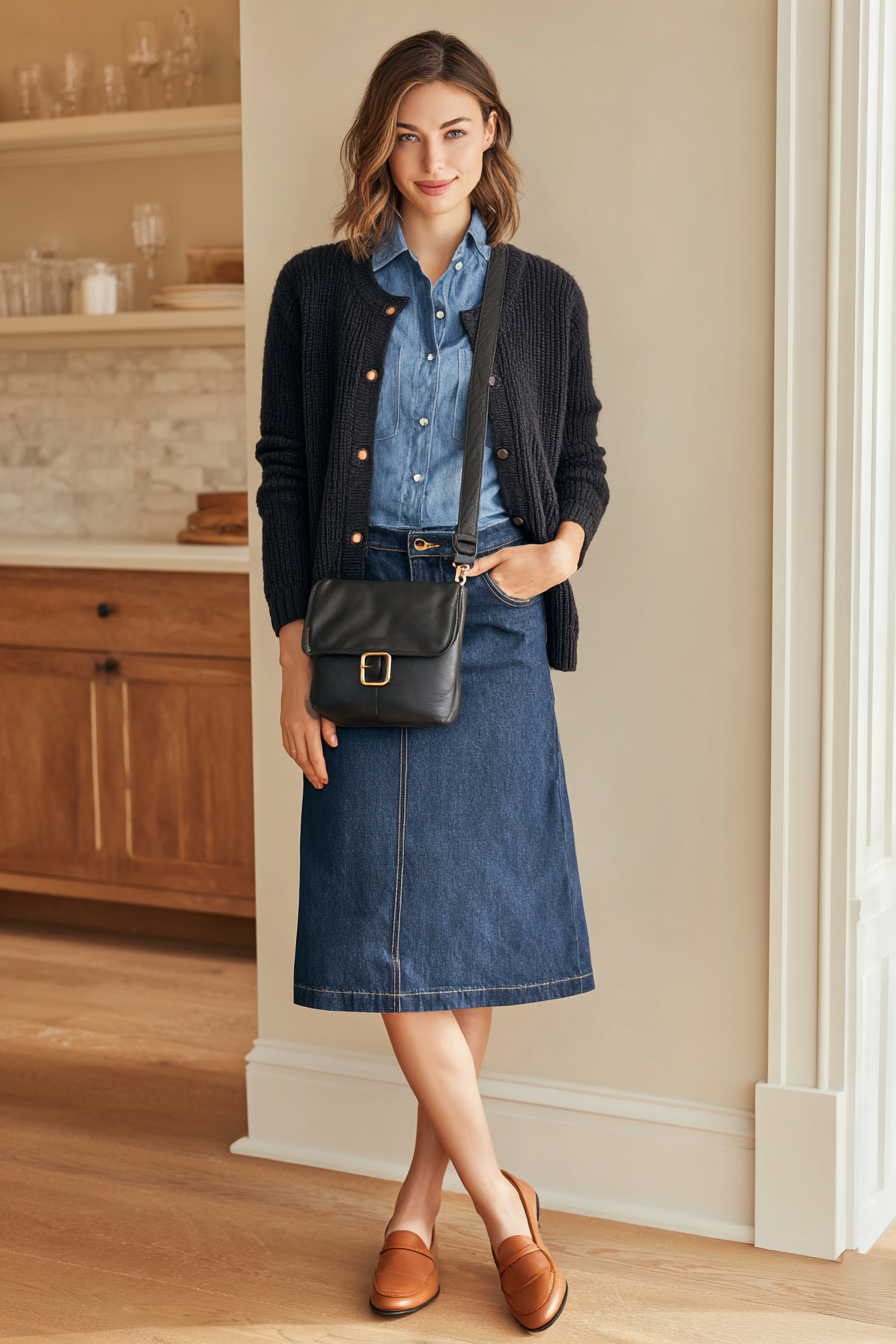 Denim Skirt Outfit 1015314