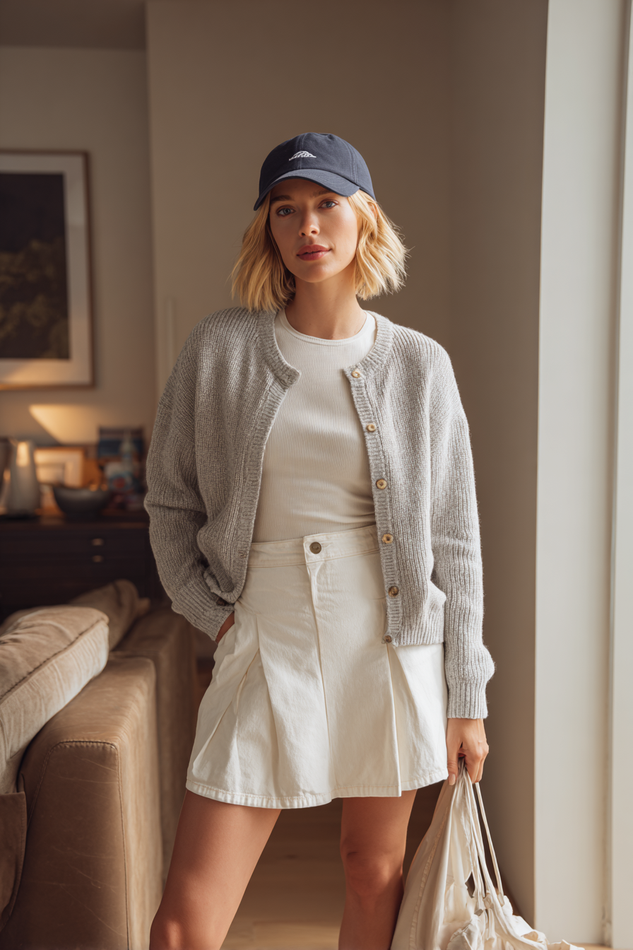 Denim Skirt Outfit 1001320