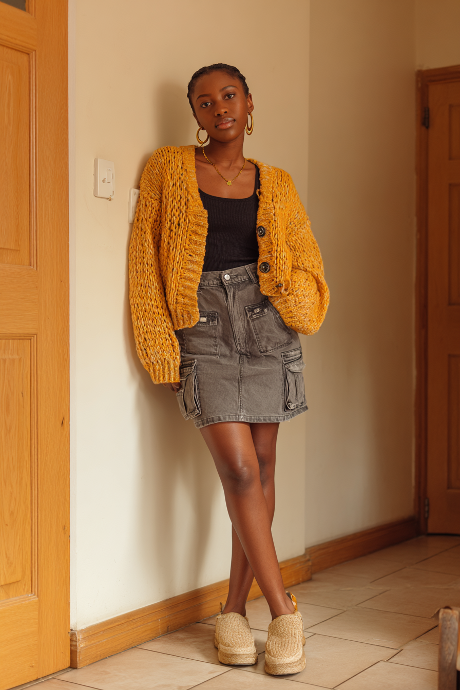 Denim Skirt Outfit 1099966