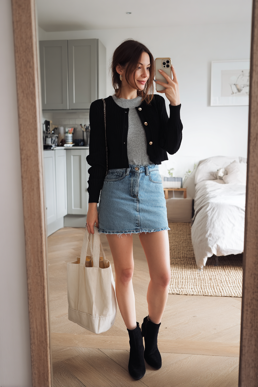 Denim Skirt Outfit 1065578